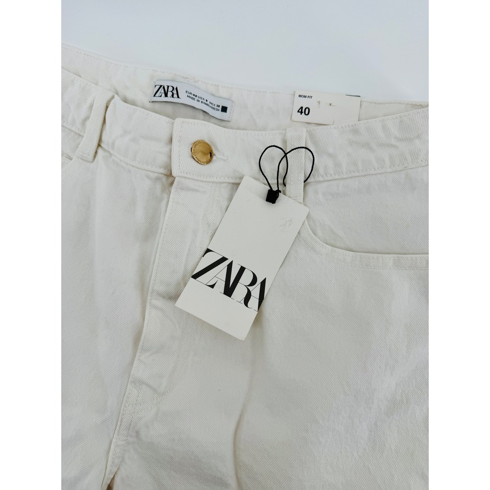 Zara High Rise Jeans in Off-White